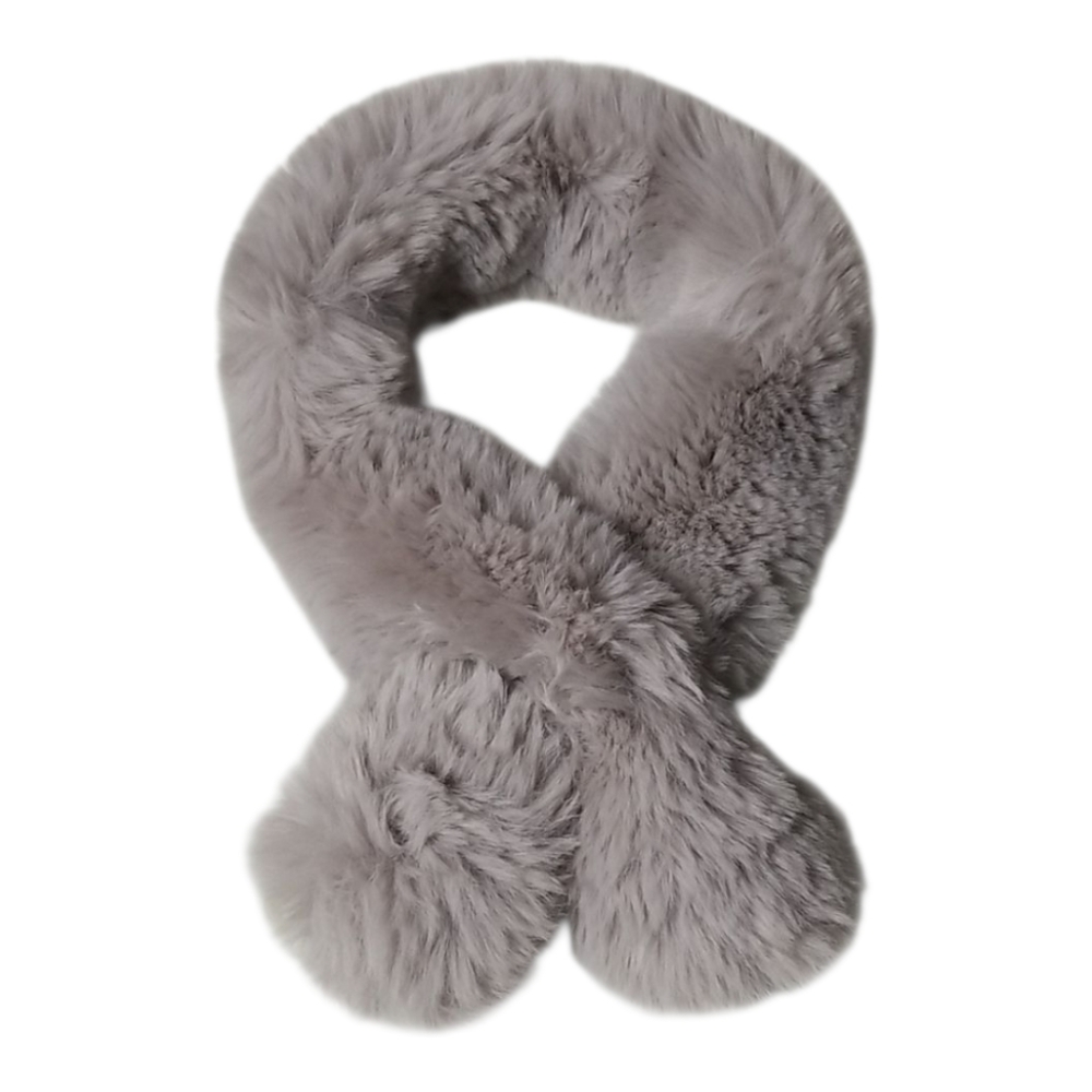 Faux fur grey lavender scarf